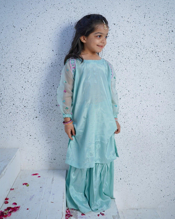 Sea Green | Pret Luxury Silk | 3 Piece Suit - NamraBisma