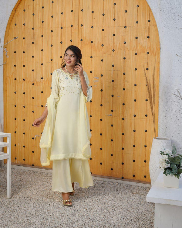 Yellow | Pret Luxury Silk | 3 Piece Suit - NamraBisma