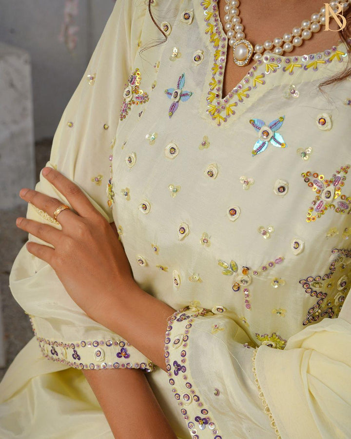 Yellow | Pret Luxury Silk | 3 Piece Suit - NamraBisma